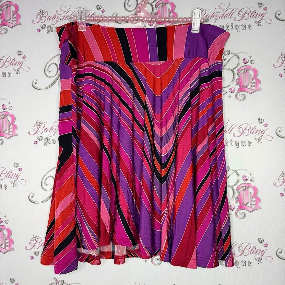 H&M skirt candy Colors swirl y2k flowy stretchy buttery shimmer fabric luxe cute